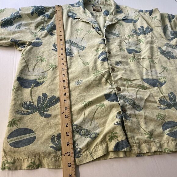 Tommy Bahama Mens Silk Hawaiian Shirt Button Down Size XL‎ Ivory Green,Hawaiian - Picture 8 of 13